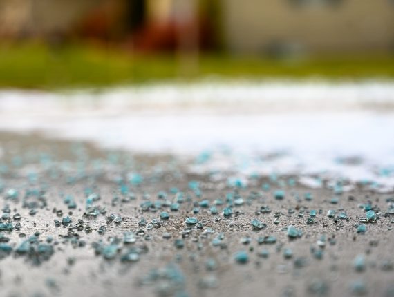 Parking Lot Rock Salt Applied