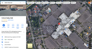 Screenshot of using Google Maps to measure parking lot area for snow removal